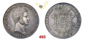 LEOPOLDO II DI LORENA (1824-1859) Mezzo Francescone 1834. Pag. 125 Ag g 13,72 Molto rara • Bella patina SPL