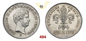 LEOPOLDO II DI LORENA (1824-1859) Fiorino 1843. Pag. 133 Ag g 6,80 FDC