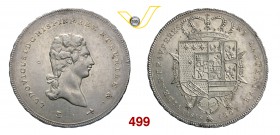 LUDOVICO I DI BORBONE (1801-1803) Francescone da 10 Paoli 1803 “collare con croce”. Pag. 6f/o Ag 27,29 Rara SPL