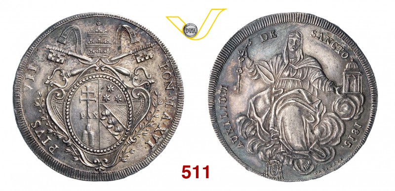 PIO VII (1800-1823) Scudo 1815 XVI, Roma. Pag. 106 Ag g 26,42 Rara SPL
