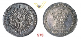 NAPOLEONE I, Console (1799-1804) Medaglia al modulo del 2 Franchi, 1801, per la pace e amicizia tra la Francia e la Russia. Mazard 589 Ag g 10,48 • Ra...