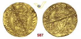 GIULIO II (1503-1513) Ducato papale, Bologna. D/ Stemma R/ San Pietro stante con libro e chiavi; ai lati armette. Munt. 85 Chimienti 239 Au g 3,41 • T...