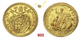 PIO VII (1800-1823) Doppia A. IV Roma. Pag. 54 Au g 5,47 Rara q.FDC/SPL