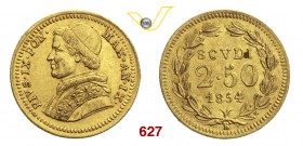PIO IX (1846-1878) 2,5 Scudi 1854 IX, Roma. Pag. 357 Au g 4,33 SPL