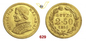 PIO IX (1846-1878) 2,5 Scudi 1856 XI, Roma. Pag. 361 Au g 4,29 SPL÷FDC