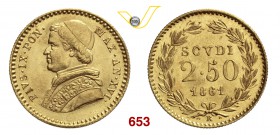 PIO IX (1846-1878) 2,5 Scudi 1861 XVI, Roma. Pag. 372 Au g 4,34 q.FDC