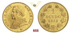 PIO IX (1846-1878) Scudo largo 1858 XIII, Roma. Pag. 382 Au g 1,72 SPL