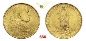 PIO XI (1929-1938) 100 Lire 1931 X, Roma. Pag. 614 Au g 8,80 Rara FDC