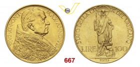 PIO XI (1929-1938) 100 Lire 1932 XI, Roma. Pag. 615 Au g 8,80 Rara FDC