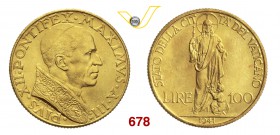 PIO XII (1939-1958) 100 Lire 1941 III, Roma. Pag. 707 Au 5,20 Rara FDC
