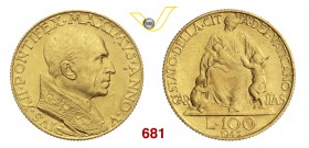 PIO XII (1939-1958) 100 Lire 1943 V, Roma. Pag. 709 Au g 5,20 Molto rara FDC