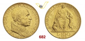 PIO XII (1939-1958) 100 Lire 1944 VI, Roma. Pag. 710 Au g 5,19 Molto rara q.FDC