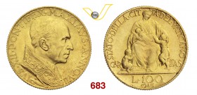 PIO XII (1939-1958) 100 Lire 1945 VII, Roma. Pag. 711 Au g 5,19 Molto rara FDC