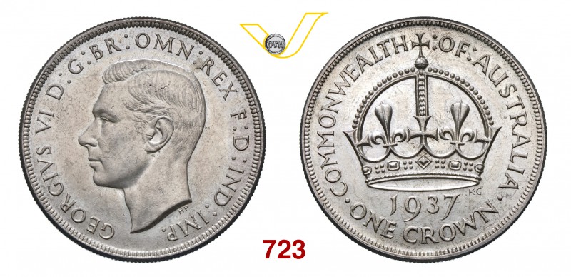 AUSTRALIA GIORGIO VI Corona 1937. Kr. 34 Dav. AAO402Cn SPL÷FDC