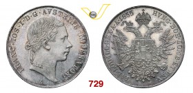 AUSTRIA FRANCESCO GIUSEPPE I (1848-1866) Tallero 1855, Vienna. Kr. 2243.1 Dav. 17 Ag g 25,96 q.FDC