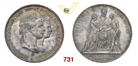 AUSTRIA FRANCESCO GIUSEPPE (1848-1916) 2 Gulden 1854, Vienna. Kr. M3 Dav. 19 Ag g 25,97 • Bella patina q.FDC