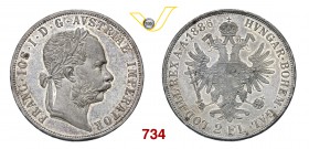 AUSTRIA FRANCESCO GIUSEPPE (1848-1916) 2 Gulden 1886. Kr. 2233 Dav. 27 Ag g 24,63 SPL÷FDC