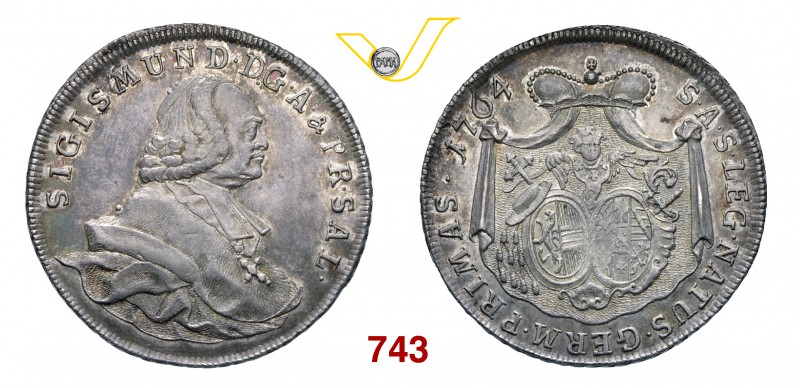 AUSTRIA - Salisburgo SIGISMONDO III (1753-1771) Tallero 1764. Dav. 1257 Ag g 27,...