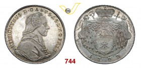 AUSTRIA - Salisburgo GERONIMO COLLOREDO (1772-1803) Tallero 1777. Dav. 1263 Ag g 28,04 • Di grande conservazione, bella patina su fondi brillanti FDC...