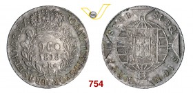 BRASILE GIOVANNI VI (1818-1822) 960 Reis 1818, Rio. Kr. 326.1 Ag g 26,11 SPL