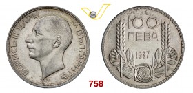 BULGARIA BORIS III (1918-1943) 100 Leva 1930. Kr. 43 Dav. 62 Ag g 19,96 SPL e 100 Leva 1937. Kr. 45 Dav. 63 Ag g 19,98 SPL÷FDC