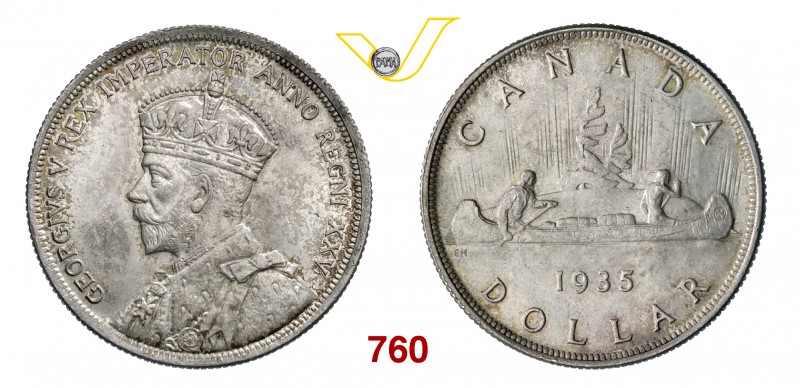 CANADA GIORGIO V (1910-1936) Giorgio V Dollaro 1935. Kr. 30 Ag g 23,43 Giorgio V...