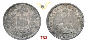 CILE REPUBBLICA Peso 1869. Kr. 142.1 Ag g 25,05 • Bella patina SPL÷FDC