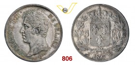 FRANCIA CARLO X (1824-1830) 5 Franchi 1827 W, Lille. Dav. 88 Gad. 644 Ag g 25,14 SPL
