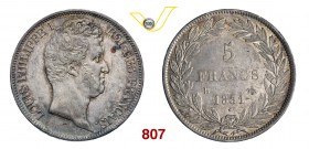 FRANCIA LUIGI FILIPPO (1830-1848) 5 Franchi 1831 B, Rouen. Dav. 89 Gad. 677 Ag g 25,08 q.SPL