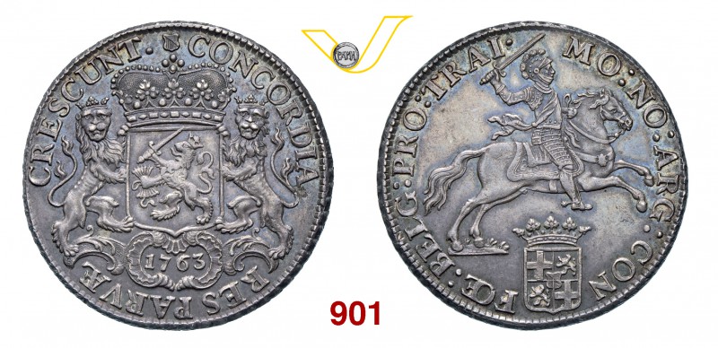 OLANDA - Utrecht Ducatone 1763. Dav. 1832 Ag g 32,02 • Bellissima patina SPL+