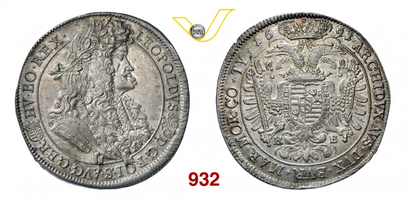 SACRO ROMANO IMPERO LEOPOLDO I (1657-1705) Tallero 1691, Kremnitz. Kr. 214.2 Dav...