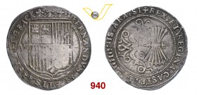 SPAGNA FERDINANDO ED ISABELLA (1474-1504) 8 Reales s.d., Siviglia. Cayon 2847 Ag g 27,37 BB
