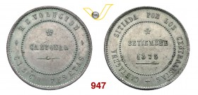 SPAGNA PRIMA REPUBBLICA (1873-1874) 5 Pesetas 1873, Cartagena. Y. 63 Dav. 338 Ag g 30,12 SPL