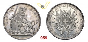 SVIZZERA CONFEDERAZIONE 5 Franchi 1867 Schwyz. Kr. S9 Dav. 383 Ag g 25,07 SPL÷FDC