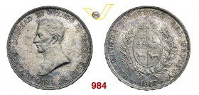 URUGUAY REPUBBLICA Peso 1917, Buenos Aires. Kr. 23 Ag g 25,01 SPL