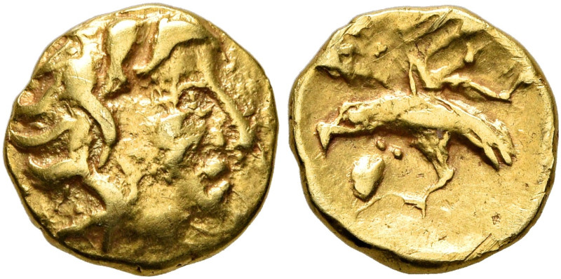 NORTHWEST GAUL. Carnutes. 1st century BC. 1/8 Stater (Gold, 9 mm, 0.92 g, 6 h), ...