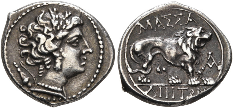 GAUL. Massalia. Circa 150-125 BC. Drachm (Silver, 16 mm, 2.72 g, 6 h). Laureate ...