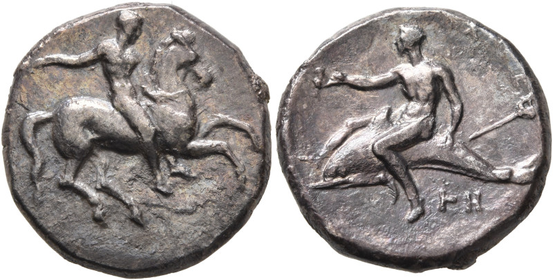 CALABRIA. Tarentum. Circa 320-315 BC. Didrachm or Nomos (Silver, 20 mm, 7.49 g, ...