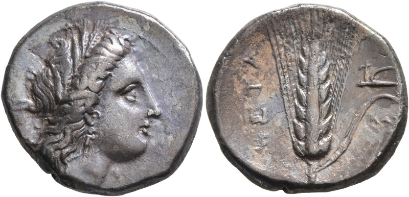 LUCANIA. Metapontion. Circa 330-290 BC. Nomos (Silver, 20 mm, 7.68 g, 11 h). Hea...