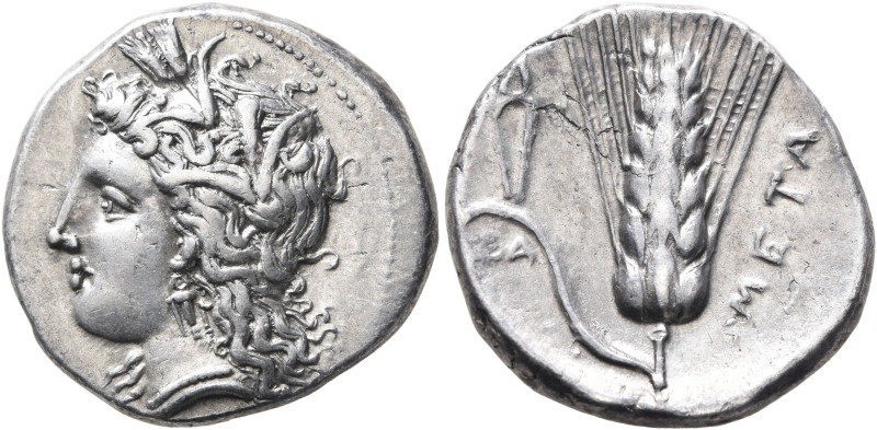 LUCANIA. Metapontion. Circa 330-290 BC. Didrachm or Nomos (Silver, 22 mm, 7.83 g...