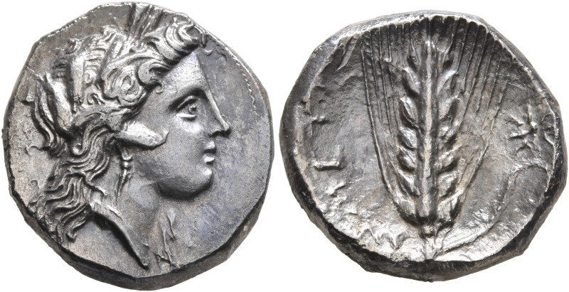 LUCANIA. Metapontion. Circa 330-290 BC. Nomos (Silver, 20 mm, 7.54 g, 9 h). Head...