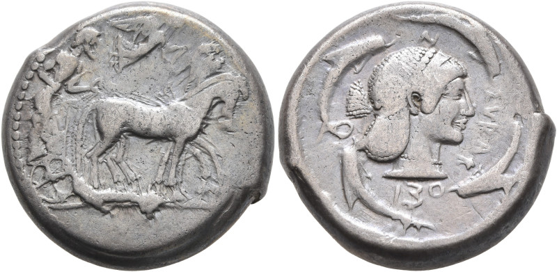 SICILY. Syracuse. Deinomenid Tyranny, 485-466 BC. Tetradrachm (Silver, 23 mm, 17...