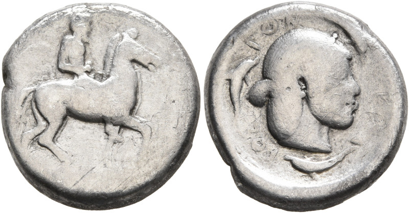 SICILY. Syracuse. Deinomenid Tyranny, 485-466 BC. Didrachm (Silver, 19 mm, 8.06 ...