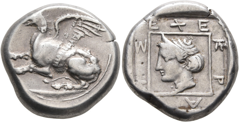 THRACE. Abdera. Circa 375/3-365/0 BC. Stater (Silver, 22 mm, 13.06 g, 9 h), Exek...