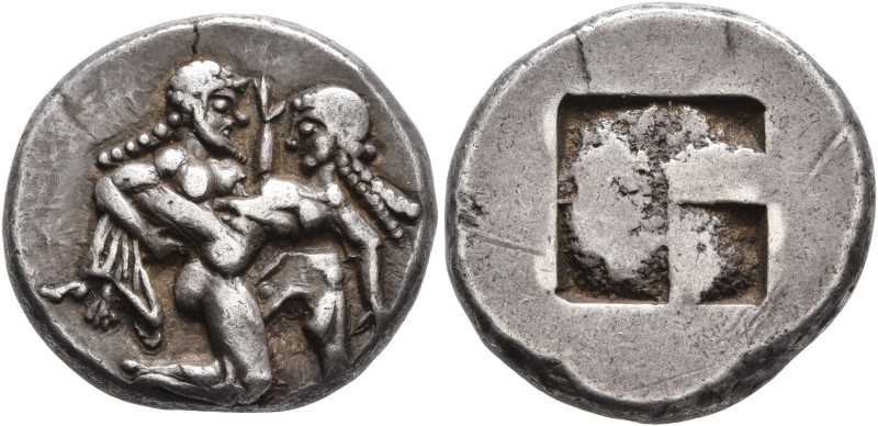 ISLANDS OFF THRACE, Thasos. Circa 500-480 BC. Stater (Silver, 21 mm, 9.58 g). Nu...