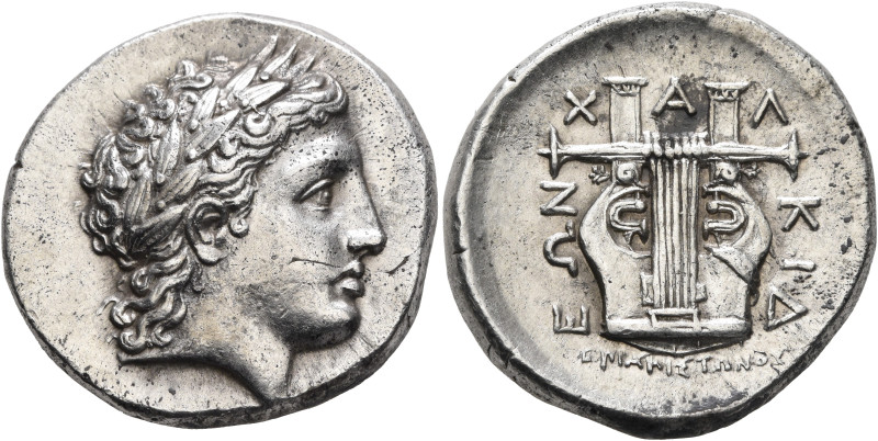 MACEDON, Chalkidian League. Circa 432-348 BC. Tetradrachm (Silver, 25 mm, 14.36 ...