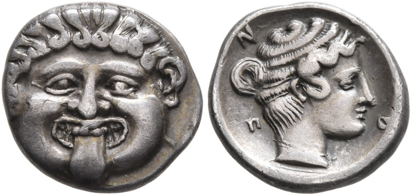MACEDON. Neapolis. Circa 424-350 BC. Hemidrachm (Silver, 13 mm, 1.89 g, 11 h). F...