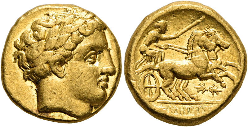 KINGS OF MACEDON. Philip II, 359-336 BC. Stater (Gold, 16 mm, 8.60 g, 1 h), Pell...