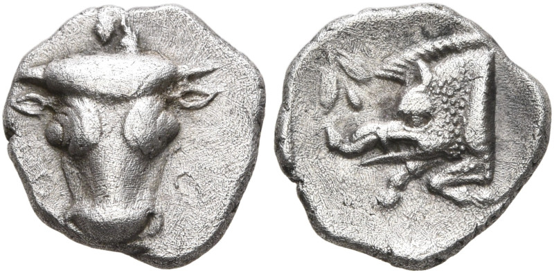 PHOKIS, Federal Coinage. Circa 457-446. Obol (Silver, 10 mm, 1.12 g, 4 h). Facin...