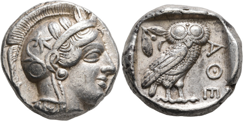 ATTICA. Athens. Circa 430s-420s BC. Tetradrachm (Silver, 24 mm, 17.23 g, 4 h). H...